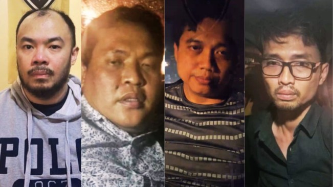 Empat orang yang diduga otak penculikan dan pembunuhan Muhammad Ilham Pradipta, yakni DH, YJ, AA dan C. [TikTok]